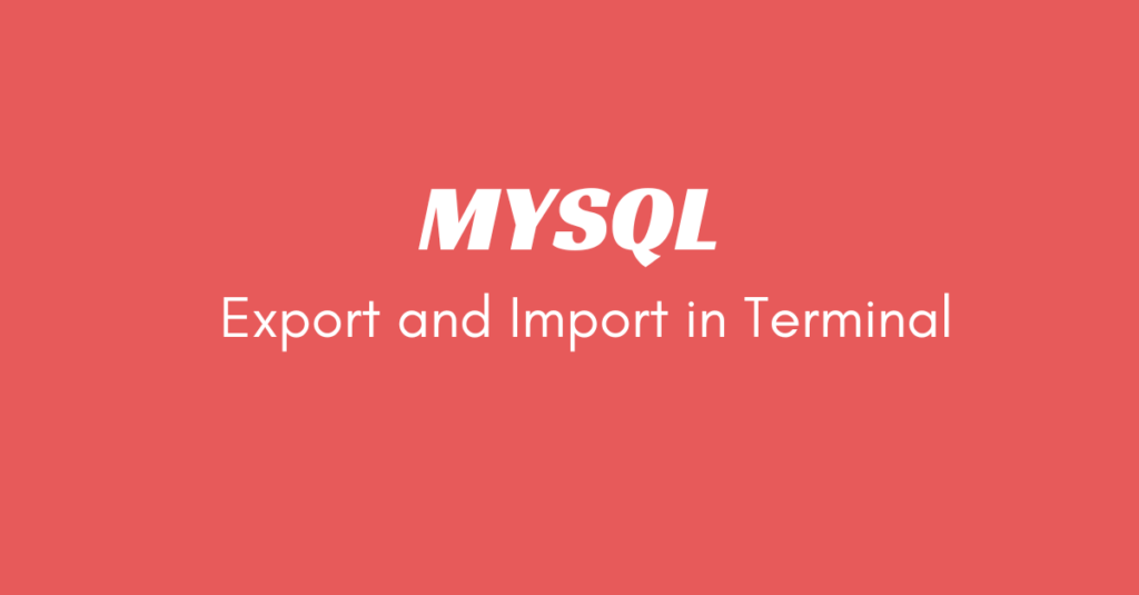 import-erxport-in-mysql